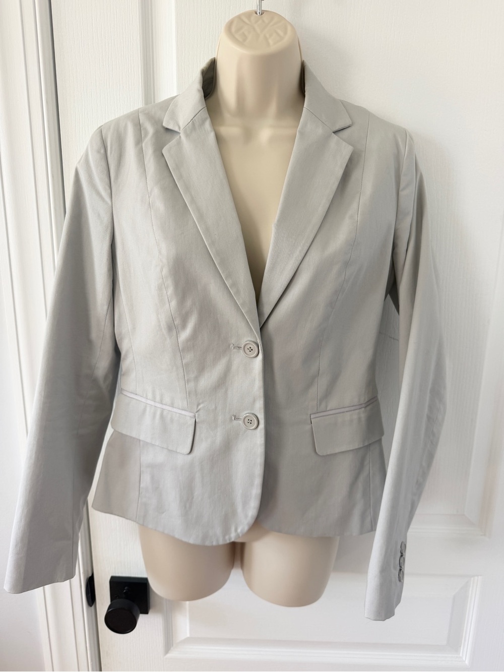 7th Avenue New York & Company Gray Career Blazer Size 2 Stretch Cotton Jacket